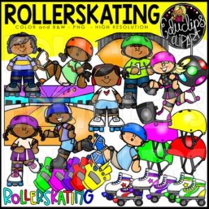 Roller Skating Clip Art Set {Educlips Clipart}