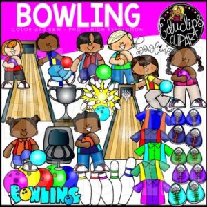 Bowling Clip Art Set {Educlips Clipart}