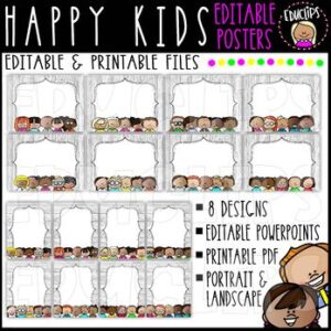 EDITABLE & PRINTABLE Happy Kids Posters {Educlips Resources}