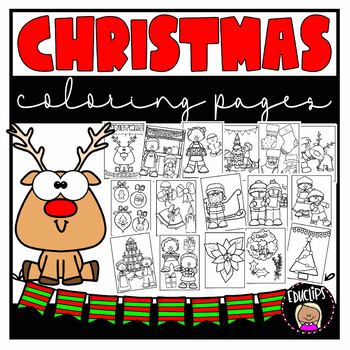 Christmas Coloring Book {Educlips Resources}
