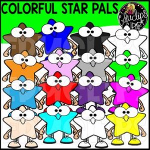 Colorful Star Pals Clip Art Set {Educlips Clipart}