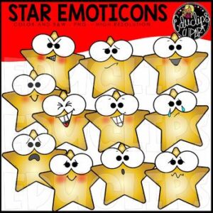 Star Emoticons Clip Art Set {Educlips Clipart}