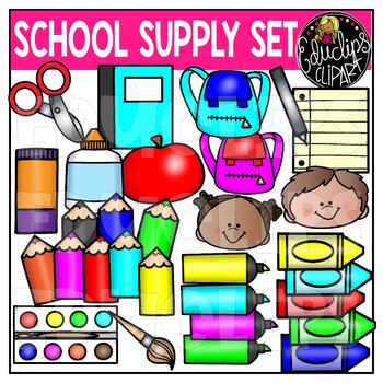 School Supply Clip Art Set {Educlips Clipart}