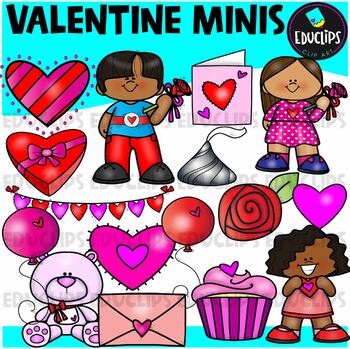 Valentine Minis Clip Art Set {Educlips Clipart}