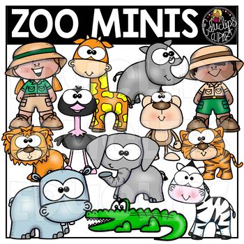 Zoo Minis Clip Art Set {Educlips Clipart}