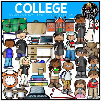 College Clip Art Set {Educlips Clipart}