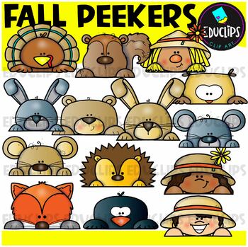 Fall Peekers Clip Art Set {Educlips Clipart}