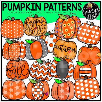 Pumpkin Patterns Clip Art Set {Educlips Clipart}