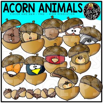 Acorn Animals Clip Art Set {Educlips Clipart}