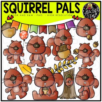 Squirrel Pals Clip Art Set {Educlips Clipart}