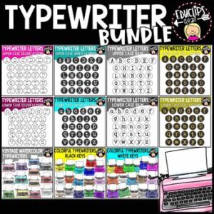 Typewriter Clip Art Bundle {Educlips Clipart}