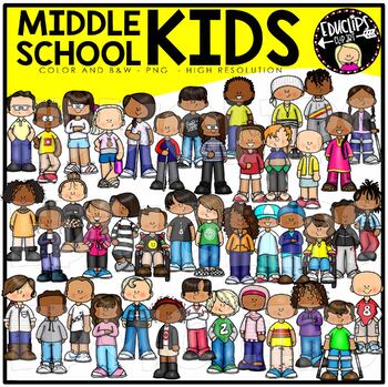 Middle School Kids Clip Art Collection {Educlips Clipart}