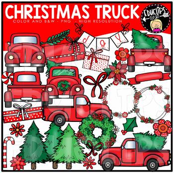 Christmas Truck Clip Art Set {Educlips Clipart}