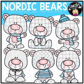 Nordic Bears Mini Clip Art Set {Educlips Clipart}