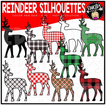 Reindeer Silhouettes Clip Art Set {Educlips Clipart}