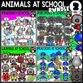 Animals At School Clip Art Bundle 2 {Educlips Clipart}