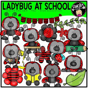 Ladybug at School Clip Art Set {Educlips Clipart}
