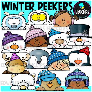 Winter Peekers Clip Art Set {Educlips Clipart}