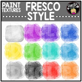Paint textures - Fresco Style - Clip Art Set {Educlips Clipart}