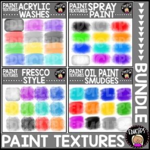 Paint textures Clip Art Bundle {Educlips Clipart}