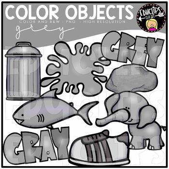 Color Objects - GREY - Clip Art Bundle {Educlips Clipart}