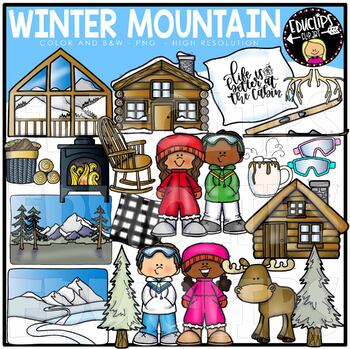 Winter Mountain Clip Art Set {Educlips Clipart}