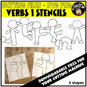 Verbs 1 - CUTTING FILE - PNG SVG {Educlips}