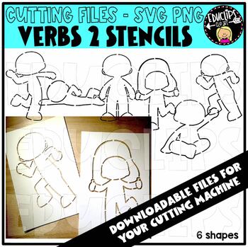 Verbs 2 - CUTTING FILE - PNG SVG {Educlips}