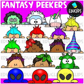 Fantasy Peekers Clip Art Set {Educlips Clipart}