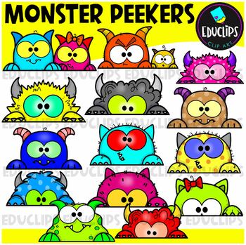 Monster Peekers Clip Art Set {Educlips Clipart}