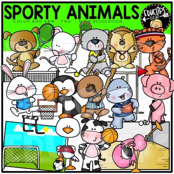 Sporty Animals Clip Art Set {Educlips Clipart}