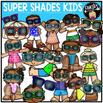 Super Shades Kids Clip Art Set {Educlips Clip Art}