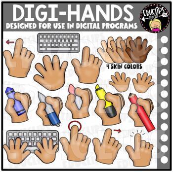 DIGI Hands - Movable Images Clip Art Set {Educlips Clipart}