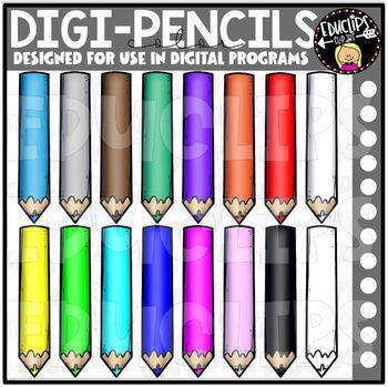 DIGI Color Pencils - Movable Images Clip Art Set {Educlips Clipart}