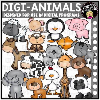DIGI Animals - Movable Images Clip Art {Educlips Clipart}