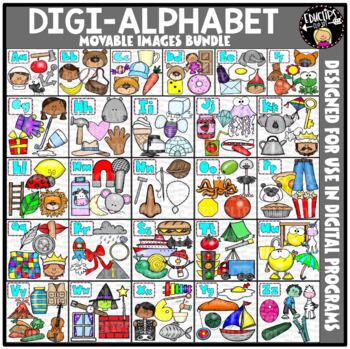 DIGI Alphabet - Movable Images Clip Art Mega Bundle {Educlips Clipart}