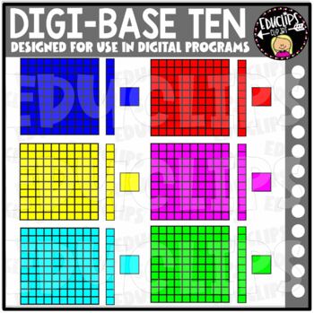 DIGI Base Ten Blocks - Movable Images Clip Art Set {Educlips Clipart}