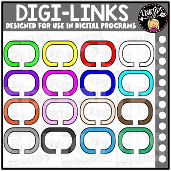 DIGI Chain Links - Movable Images Clip Art Set {Educlips Clipart}
