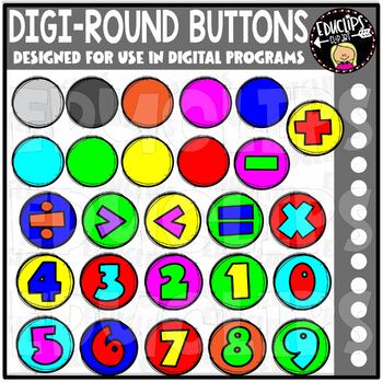 DIGI Number Buttons - Movable Images Clip Art Set {Educlips Clipart}