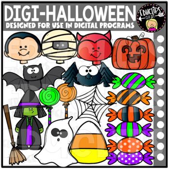 DIGI Halloween - Movable Images Clip Art Set {Educlips Clipart}