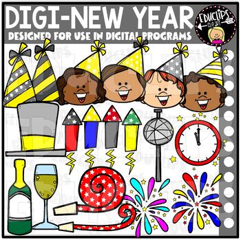 DIGI New Year - Movable Images Clip Art Set {Educlips Clipart}