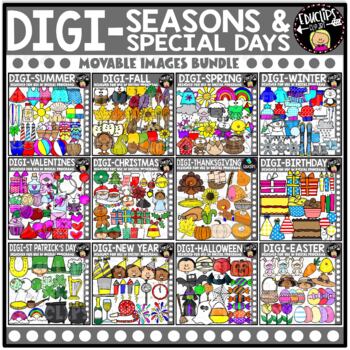DIGI Seasons & Special Days  - Movable Images Clip Art Mega Bundle {Educlips}