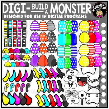 DIGI Build A Monster - Movable Images Clip Art Set {Educlips Clipart}