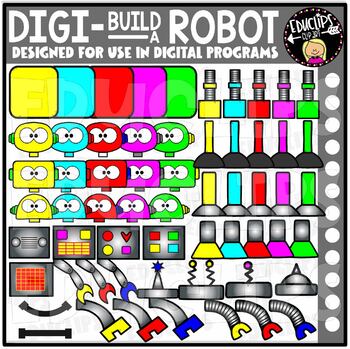 DIGI Build A Robot - Movable Images Clip Art Set {Educlips Clipart}