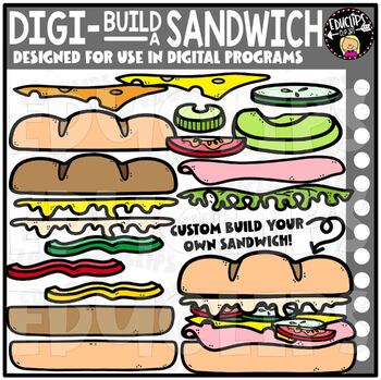 DIGI Build a Sandwich - Movable Images Clip Art Set {Educlips Clipart}