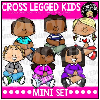 Cross Legged Kids Clip Art Mini Set {Educlips Clipart}