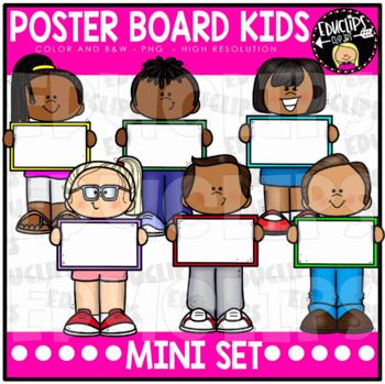 Poster Board Kids Clip Art Mini Set {Educlips Clipart}