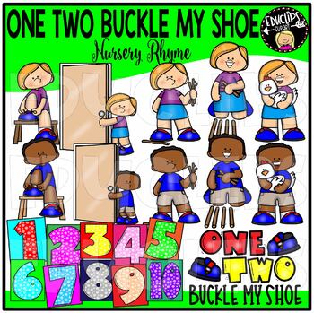 One Two Buckle My Shoe Clip Art Set {Educlips Clipart}