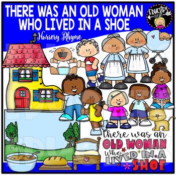 There Was An Old Woman Nursery Rhyme Clip Art Set {Educlips Clipart}