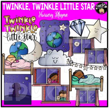 Twinkle Twinkle Little Star Nursery Rhyme Clip Art Set {Educlips Clipart}